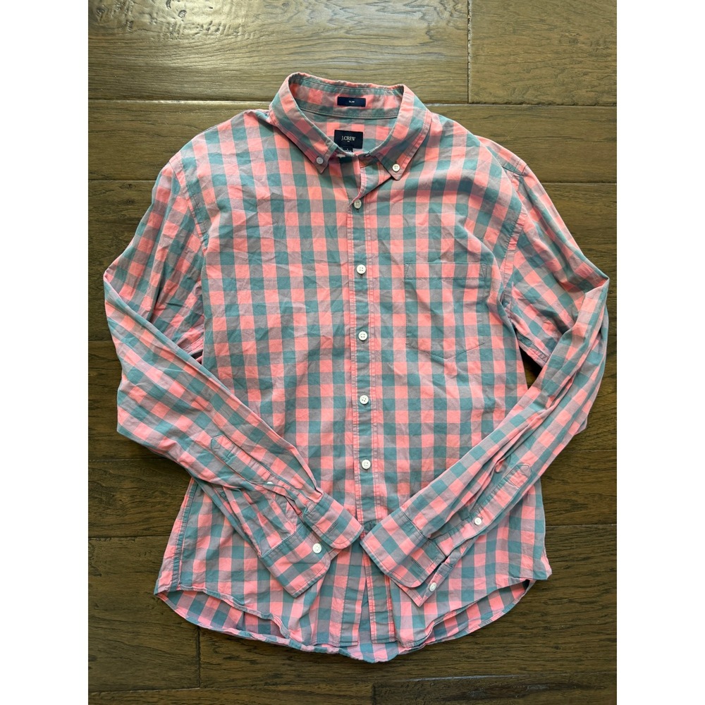 J.Crew Slim Fit Checkered Button-Down Shirt Size Large